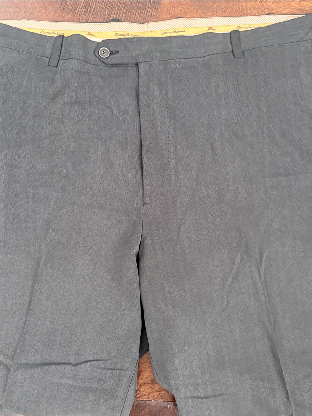 Tommy Bahama Men’s 48x32 Silk Cotton Dress Pants Black Herringbone